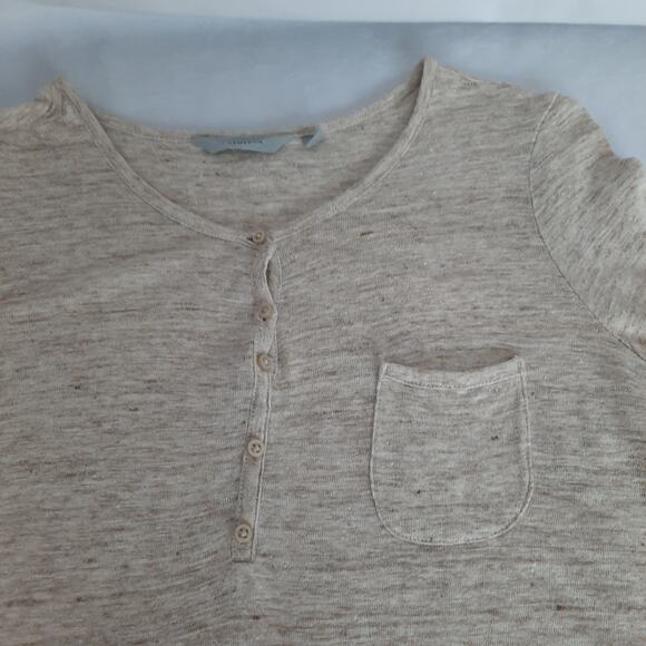 Athleta Newport Henley Tunic Heathered Beige Texture Relaxed Fit - Picture 5 of 12